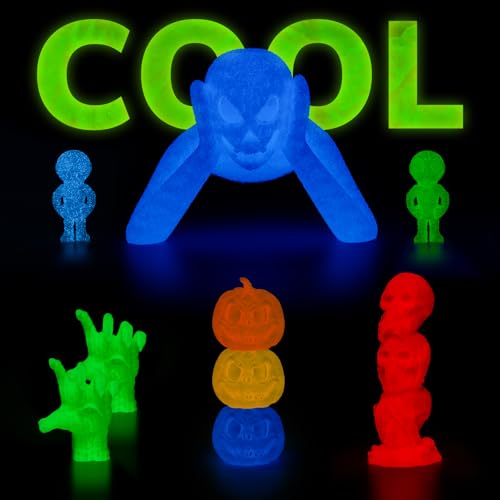 Image of AMOLEN 3D PLA Printer Filament, 1.75mm Glow in The Dark Shiny Firefly Green PLA Filament for 3D Printing, Best with UV lamps, 1kg Spool (2.2lbs), Dimensional Accuracy + /- 0.02 mm, Fit Most 3D Printers