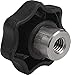 Kipp 06210-3061 Black Thermoplastic Reamed Blind Hole Star Grip with Plain Steel Bushing, Style K, Metric, 40 mm Diameter (Pack of 10)