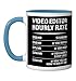 Video Editor Hourly Rate | Funny Videographer Gift Ceramic Mug, Blue/White