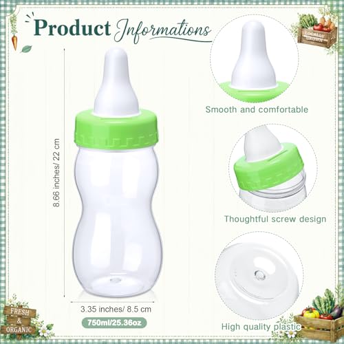 Image of Roowest 512 Pcs Baby Shower Games Guess How Many Pacifiers Sign 100 Small Guessing Games 10 HB Pencils 750ml Milk Bottle 400 Acrylic Pacifiers Decoration for Guest Gender Reveal (Green,Locally Grown)
