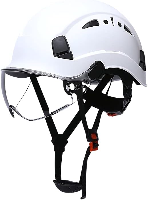 Hard Hats for Construction Safety Helmet with Visor 6-Point Adjustable Suspension ANSI Z89.1 Type I Class C Hardhats, Cascos De Construccion