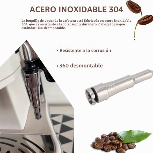 Miniatura 5 de Elprico Boquilla De Vapor Para Máquina De Café, Anillo De Silicona Incorporado Piezas De Repuesto Delonghi, Hebilla De Apertura De Acero Inoxidable 304 Boquilla De Vapor Para Máquina De
