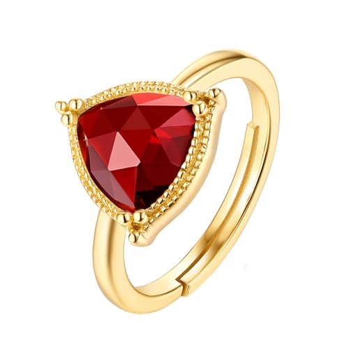 Bague grenat naturel argent 925 vintage doré pour un style rétro chic