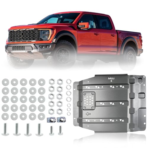 Image of High-Strength Steel Transmission Skid Plate for Ford F150 2015-2022 | OEM Under Diaper Rear Skid Plate - Heavy Duty, Hardened Build | Easy Installation | Rear Axle & Components Reinforcement Kit
