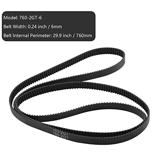 Qjaiune Gt2 Timing Belt 760Mm Black Cogged Rubber Geared Belt 6Mm Cog Drive Belt For 3D Printers (760-2Gt-6) #TOP3