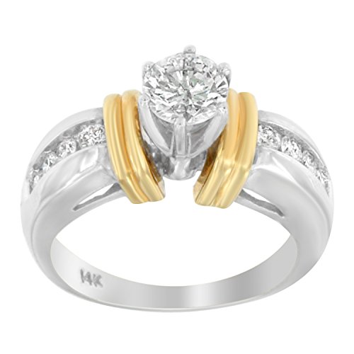 Original Classics 14K Two-Toned Gold Round Cut Diamond Ring (1 Cttw, H-I Color, SI1-SI2 Clarity) - Size 6-1/2