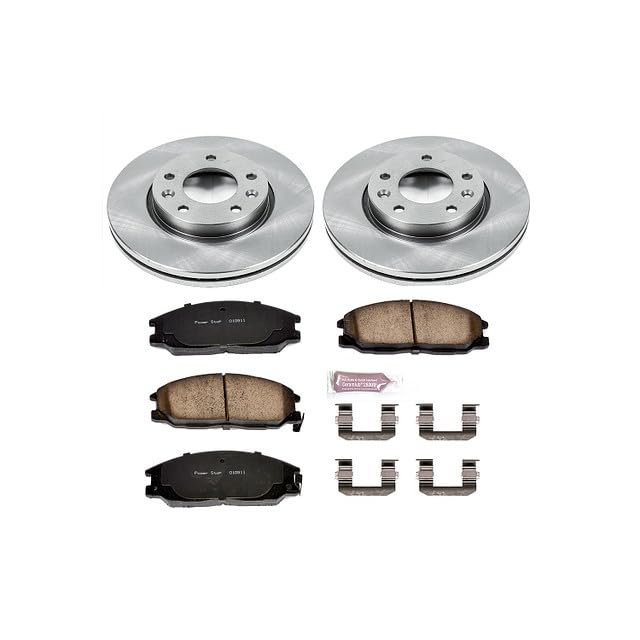 Image of PowerStop Front Brake Kit for Kia Sedona 2002-04 - Z17 Ceramic Brake Pads & Disc Rotors Replacement, KOE5252