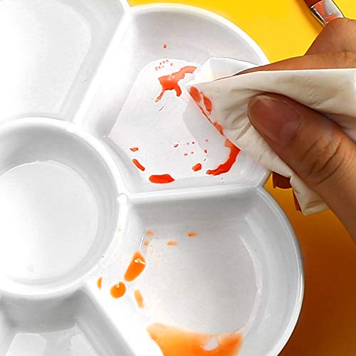 Round Flower Petal Plastic Palette Painting Dish 7 Well Flower Paint Tray Watercolor Painting Mixing Palette for Oil Acrylic Watercolor Gouache,Easy Wash, 6.6 Inches,Artist - Thumbnail 6