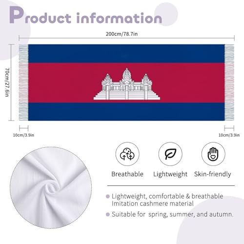 Flag of American Women's Tassel Scarf Shawl Scarf Warm Fringe Scarves2