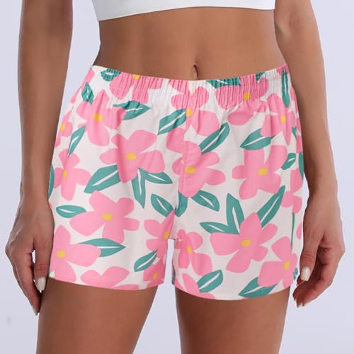 Image of Boxer Shorts for Women Gingham Sleep Y2k Printed Boxers Pj Boxer