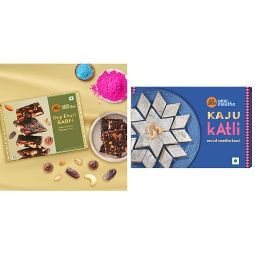Image of GO DESi Dry Fruits Barfi 200 grams and Dry Fruit Ladoo 200 grams Combo