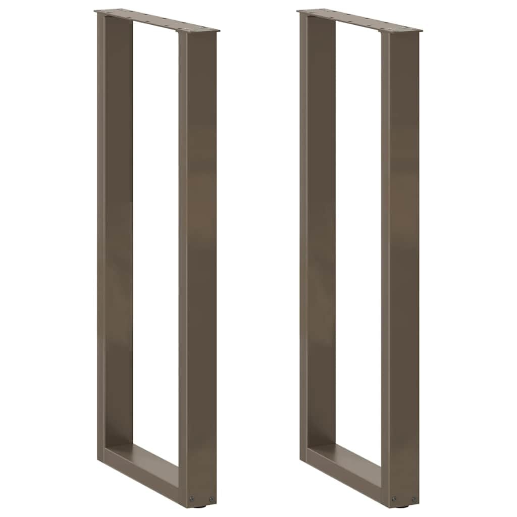 Nogi do stołu barowego w kształcie litery U, 2 szt. stal naturalna 50 x (110 – 111) cm, stalowy stelaż stołu barowego dla stabilnej konstrukcji stołu