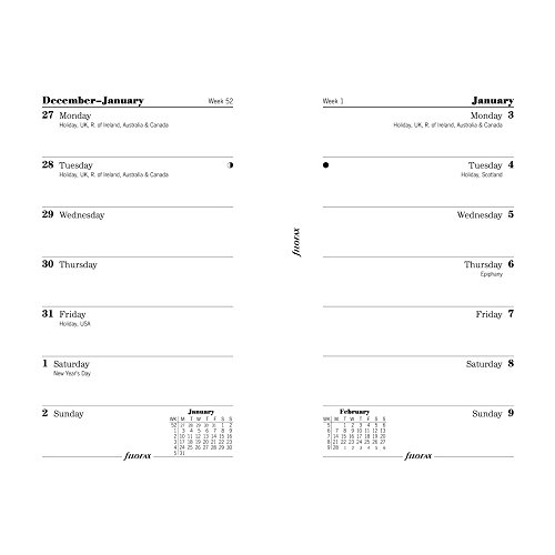 Filofax 2017 Refill, Mini Week on a Page, English, 4.125 x 2.625 inches (C68126-17)