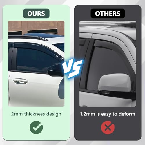 Image of Tape-On Window Rain Guards for Chevy Trax 2024-2026, Side Window Deflectors Window Visor Rain Guards Vent Guard Shade Deflectors Compatible with Chevy Trax Accessories 2024-2026