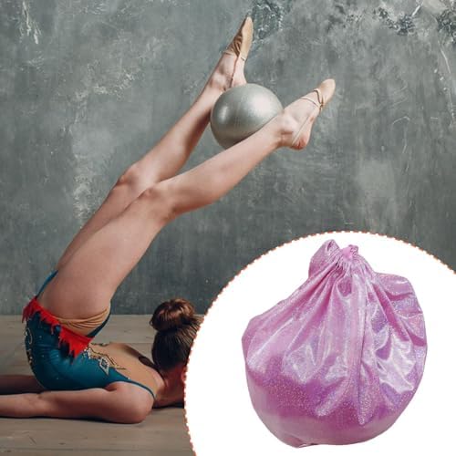 Colaxi Rhythmic Gymnastic Ball Storage Bag Protection Cover, Lightweight, Nylon, Sports Supplies with Drawstring for Gymnasts, Pink — view 5
