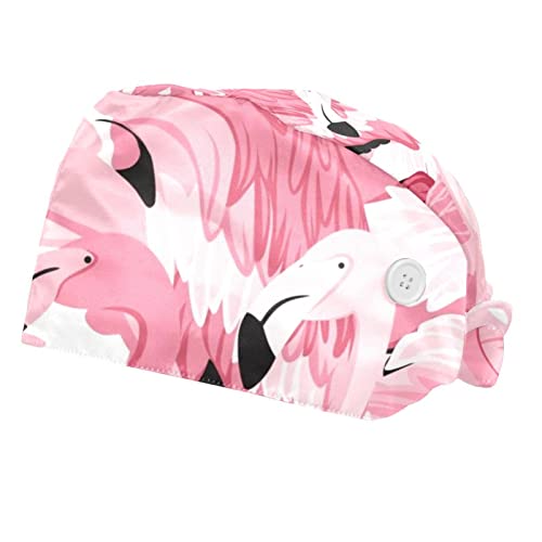 Chapeaux de travail anti-sueur à motif flamants roses, couvre-chef unisexe réglable