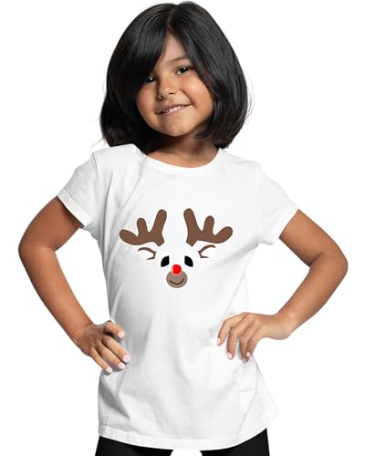 Go All Out Christmas Reindeer Rudolf Face Funny Holiday Mens Women Youth T-Shirt2