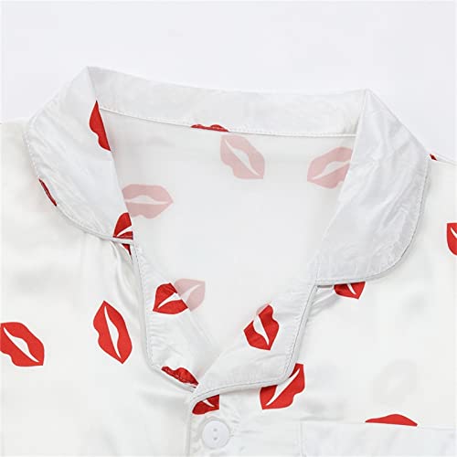 Teens Girls Cute Silk 𝐏ajamas Sets for Kids Short Sleeve Shirt Pants 𝐍ightgown 2 Piece Button Down Cute Sl𝐞epwear Outfits2