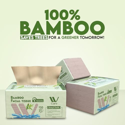 WBM Care Bamboo Facial Tissues, Bulk Box of 10 Packs, 150 Sheets Each, Total 1,500 Sheets, Soft and eco-friendly, perfect for everyday use, great value - Image 3