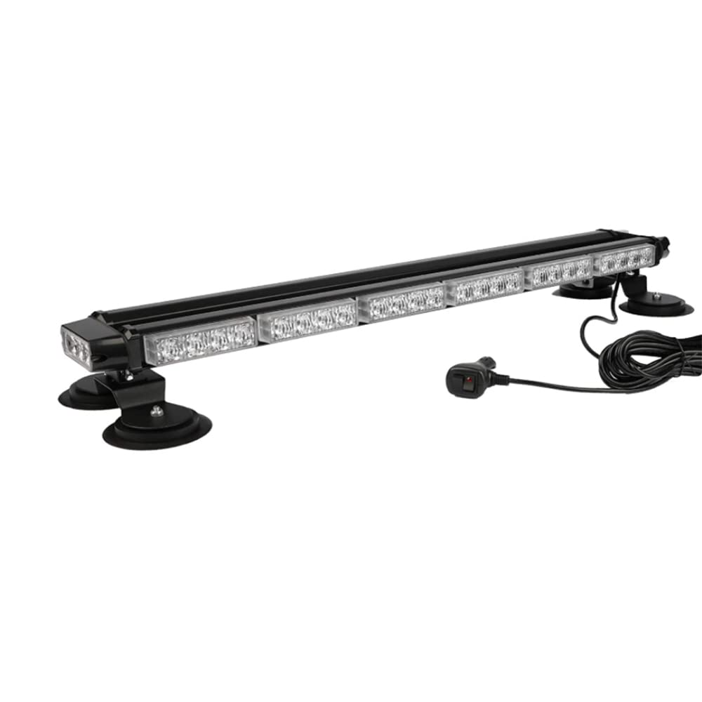 1 Pieza 12V Auto 54 LED Barra de luz estroboscópica de Doble Cara para camión de vehículos de Emergencia, luz Intermitente de Advertencia de Emergencia de Alta Intensidad con Base magnética