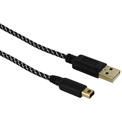Charging cable for Nintendo 3DS, 2DS & DSi Ultra 3m braided USB adapter - gold plated extra long play & charge lead with cable tidy | ZedLabz