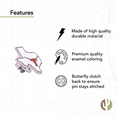 Image of Desert Cactus University of Texas Austin Lapel Pin UT Austin Longhorns Logo Enamel Made of Metal for Blazers, Bags and Jackets