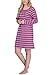 Produktbild Moonline Damen Nachthemd kurz Sleepshirt aus 100% Baumwolle von Größe S - 4XL, Farbe:Beere, Größe:40-42