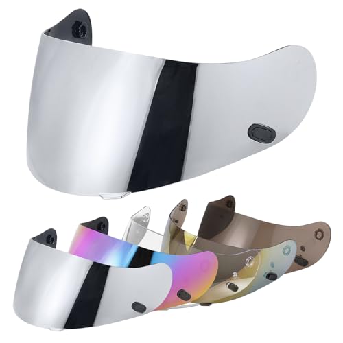 VCOROS Motorcycle Helmet Face Shield Visor Repalcement for HJ-09 CL-15 CL-17 CL-16 CL-SP AC-12 FS-10 CS-R1 IS-16 CS-R2 Shield(Chrome Silver)
