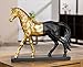 Produktbild GILDE Skulptur Merlin Pferd aus Kunstharz, metallische Optik, goldfarben und schwarz, 31 cm hoch, 35 cm breit