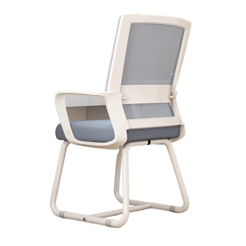 Breathable Mesh Computer Chair with Arm Support, Comfortable Office Chairs, Conference Reception Chair for Adults Ergonomic Chair (White)