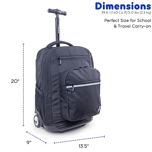 J World New York Sundance Rolling Backpack Girl Boy Roller Bookbag