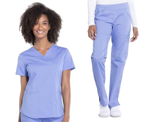 Pyjama de bloc bleu ciel Cherokee ajusté XS pour éviter les tenues médicales trop larges