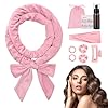 NCKIHRKK 9PCS Rizador Pelo Sin Calor, Rizador sin Calor del Sueño de Terciopelo, Heatless Hair Curlers, Ondas sin Calor, Rizadores de Pelo sin Calor con Cabello Medio y Largo, Rosa