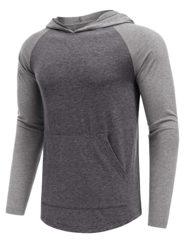 PINSPARK Men's Lightweight Workout Hoodies Pullove...
