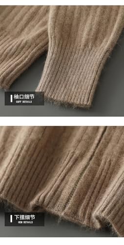 Men's Knitted 100 Percent Mink Cashmere Sweater Business Long Sleeve Sweater Men's Half High Collar Cardigan4