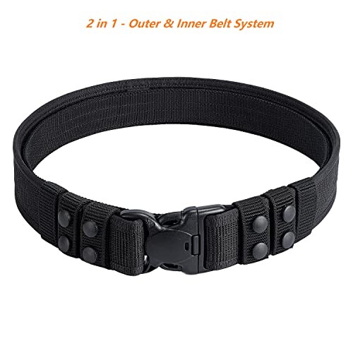 TACNEX Tactical Duty Belt w/Hook Lining 2'' Police Equipment Security Accessories Duty Belts Law Enforcement Officer Nylon Outer/Inner Belt w/ 4 Belt Keepers