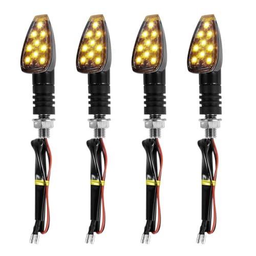 Clignotants de moto ambre avec feux indicateurs et ampoules frein arrière 4x