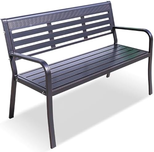 Lightweight Aluminum Outdoor Bench with Backrest & Armrests, High Load-Bearing Garden, Patio, Porch, Park Furniture - Durable & Stylish Seating Solution