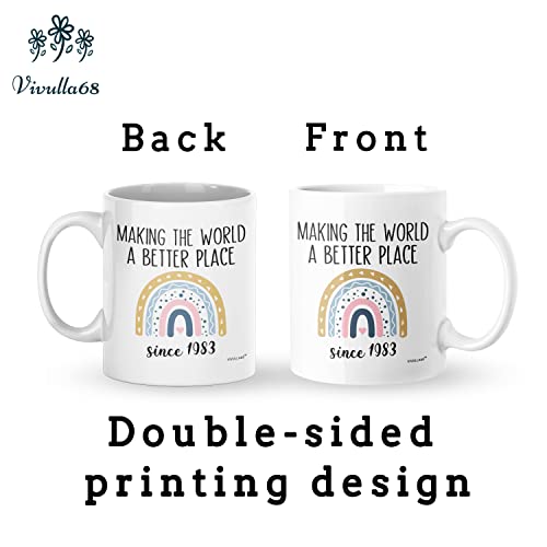 Vivulla68 40Th Birthday Gifts Women, 1983 Birthday Gifts For Women, 40 Year Old Birthday Gifts For Women, 40Th Birthday Gift Ideas, 40 Birthday Gifts For Women, 40Th Birthday Cups, Forty Mug #TOP1