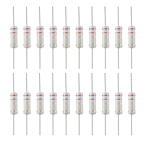 Fielect 50Pcs 2ohm Resistor 1W 5% Metal Oxide Film Resistors Axial Lead Flame Proof for DIY Electronic Projects and Experiments Tolerance