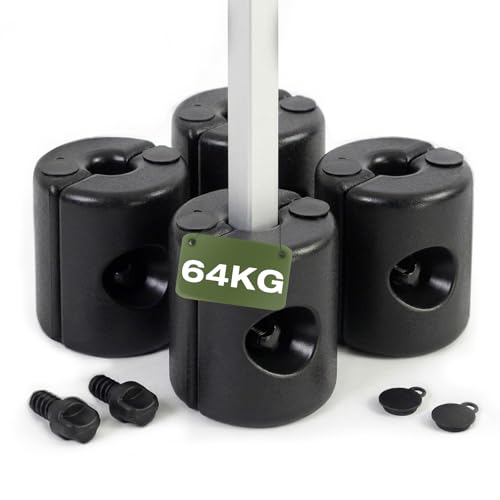 Sekey Pavillon Gewichte 4er Set bis 64 kg Wasser- & sandbefüllbar Wetterfestes HDPE Eigentgewicht 3 5 kg Standfüße für Pavillon Gartenzelt & Party Einfache Montage Maximale Stabilität