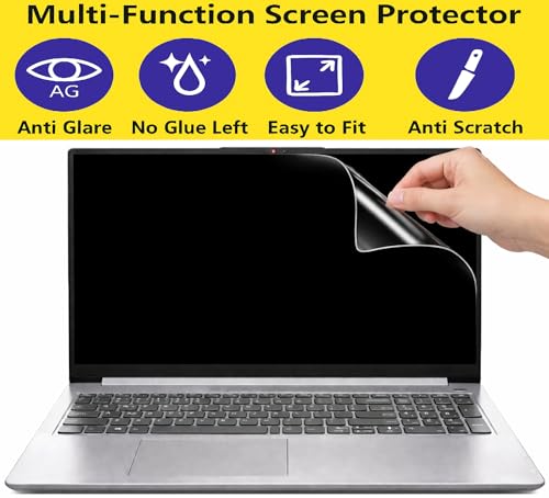 Image of Anjo 6 in 1 Combo of Laptop Screen Protector, Keyguard, Lid and Trackpad Area Lamination (Transparent), Cleaning Gel and Mouse Pad for All 15.6 inches with 16:9 Display Aspect Ratio Laptops.