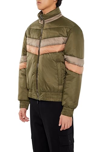 Forever 21 Men's Colorblock Funnel Neck Puffer Jacket4