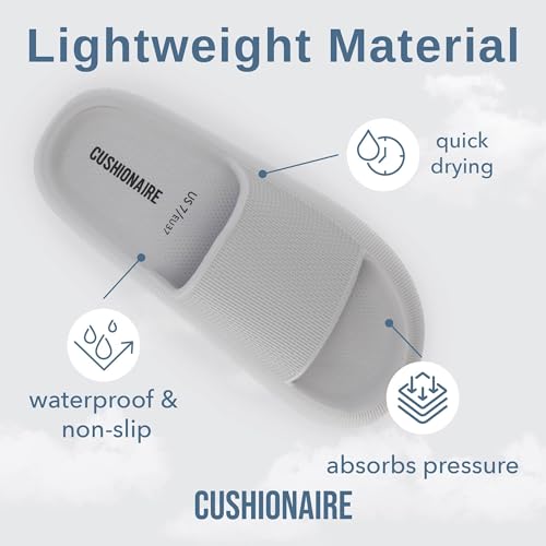 CUSHIONAIRE Women's Feather cloud recovery slide sandals with +Comfort
