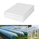 HuaMuDM 2 x 10M Polyethylenfolie Transparent Gewächshausfolie,Reißfest Gartenfolie aus Polyethylen,Extra Dick Polyethylen Folie Transparent Gewächshausfolie,für Gartenarbeit Treibhaus Folientunnel