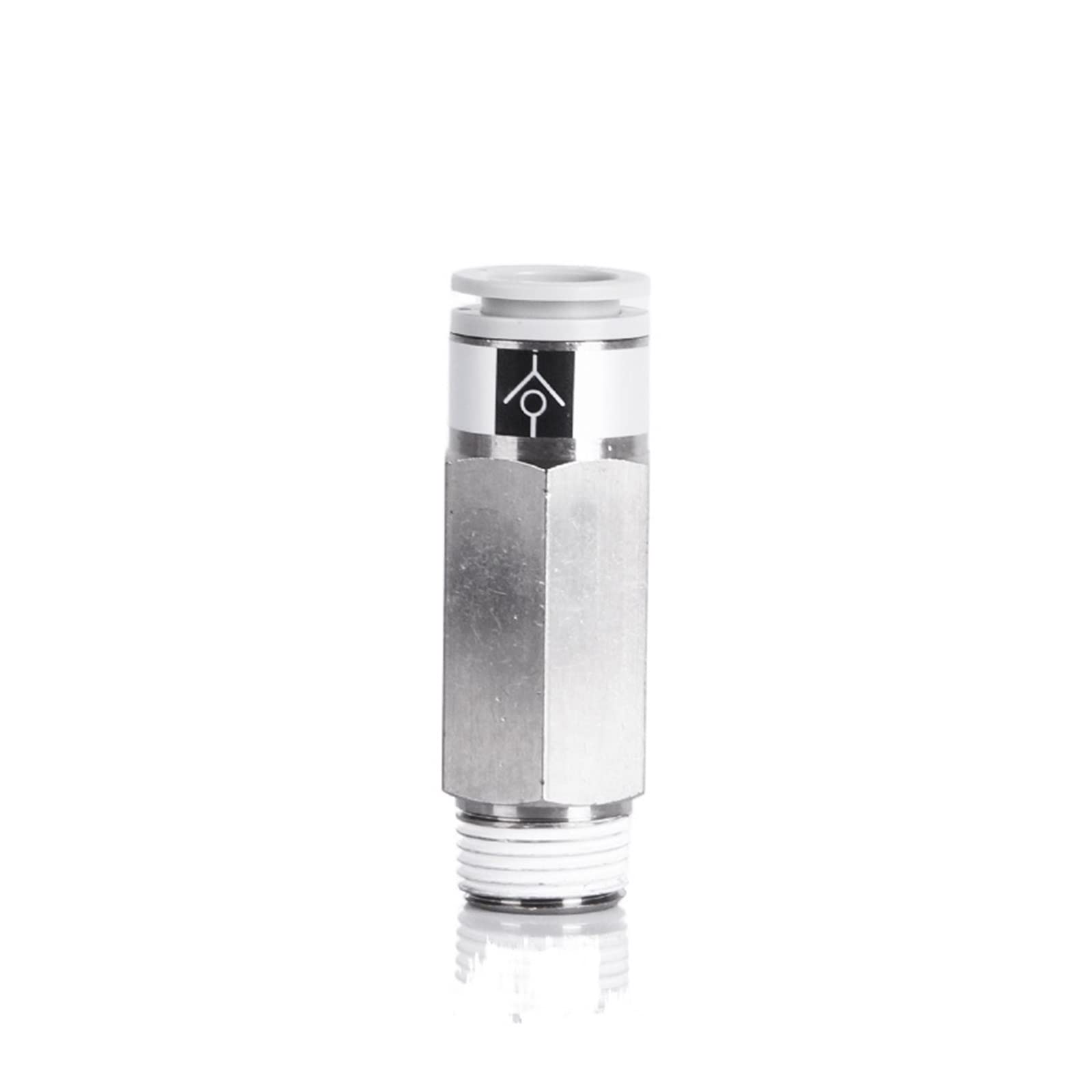 Pneumatic Check Valve Quick Connector, 04B-12B | For PU/PE pipes, 0-0.8MPa, easy push-to-connect, leak-proof devise(Akh10b-02s)