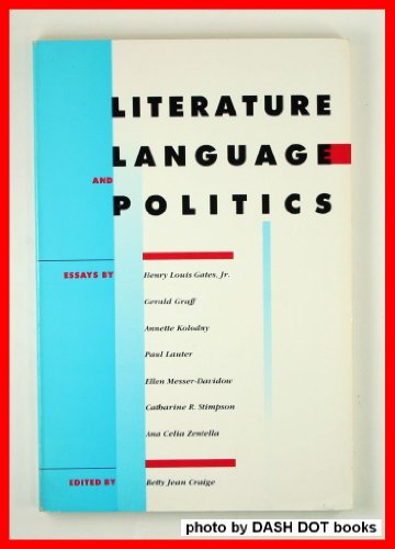 Literature, Language, and Politics 0820311103 Book Cover