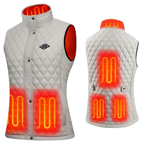 Women Heated Vest with 16000mAh 7.4V Battery Pack, Smart Washable Rechargeable Electric Lightweight Heating Vest Coat