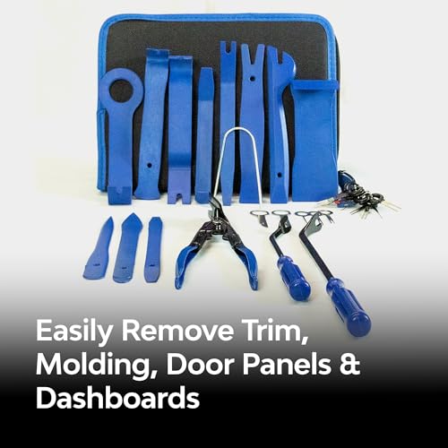 Image of Dynamat Trim Panel Removal Tool Kit - Easily Remove Interior & Exterior Trims, Moldings, Door Panels, & Dashboards - Makes Installation Easy - 31 Piece Tool Set & Custom Zippered Case - Made in USA