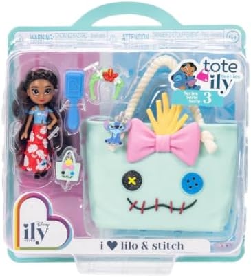 Disney ILY 4ever Tote-ILY Teenies Lilo & Stitch Inspired Mini Doll with Scrump Tote Bag, Series 3 Collectible Fashion Doll 2.25 Inch, Gift for Girls Ages 6 and Up image 4